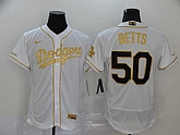 Dodgers 50 Mookie Betts White Gold 2020 Nike Flexbase Jersey,baseball caps,new era cap wholesale,wholesale hats
